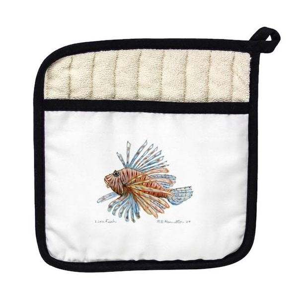 Betsy Drake Betsy Drake PT093 Lion Fish Guest Towel Pot Holder - PT093