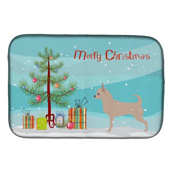 Carolines Treasures Chihuahua Merry Christmas Tree Dish Drying Mat - BB2968DDM