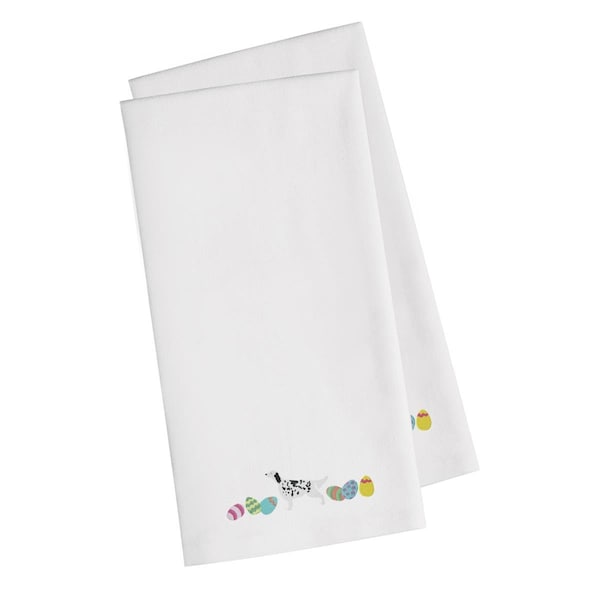Carolines Treasures English Setter Easter White Embroidered Kitchen Towel - CK1640WHTWE