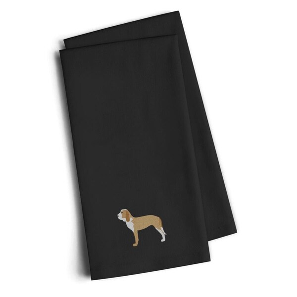 Carolines Treasures Spanish Hound Black Embroidered Kitchen Towel, Set of 2 - BB3391BKTWE