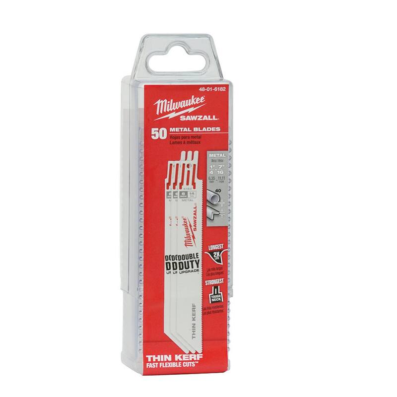 Milwaukee 6 pulgadas 14 TPI Hojas de sierra alternativa para corte de metal mediano SAWZALL (paquete de 50) - 48-01-6182