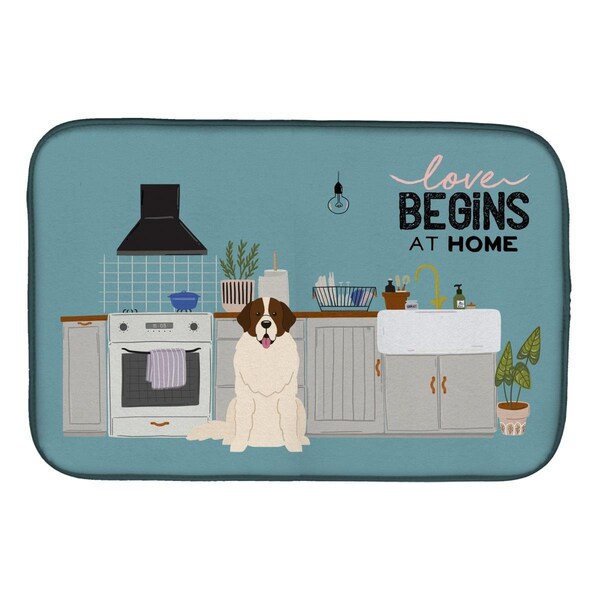 Carolines Treasures 14 x 21 in. Moscow Watchdog Kitchen Scene Dish Drying Mat - CK7731DDM