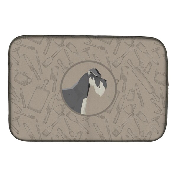 Carolines Treasures Schnauzer in the Kitchen Dish Drying Mat - CK2206DDM