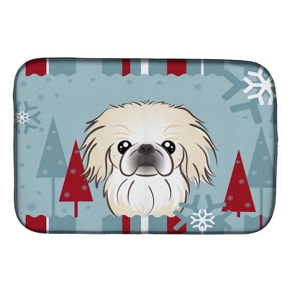 Carolines Treasures Winter Holiday Pekingese Dish Drying Mat - BB1717DDM