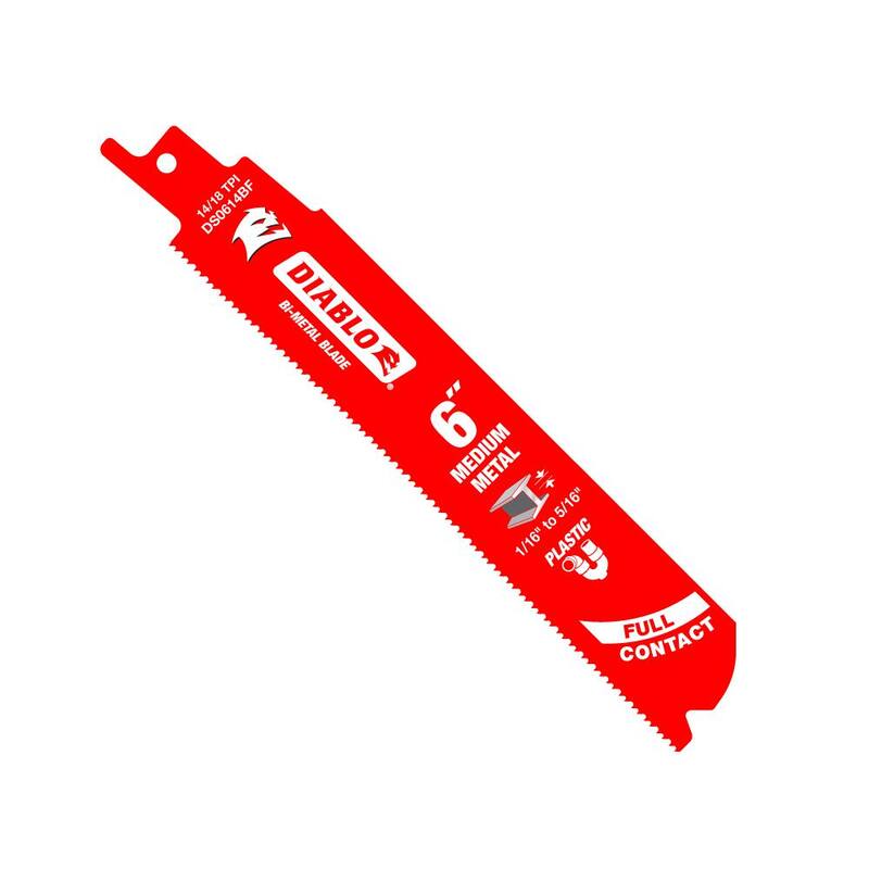 DIABLO 6 in. 14/18 TPI Steel Demon Bi-Metal Reciprocating Saw Blades for Medium Metal Cutting (paquete de 100) - DS0614BF100GS