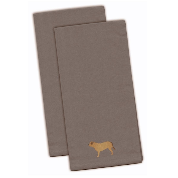 Carolines Treasures Dogue De Bordeaux Gray Embroidered Kitchen Towel - BB3470GYTWE