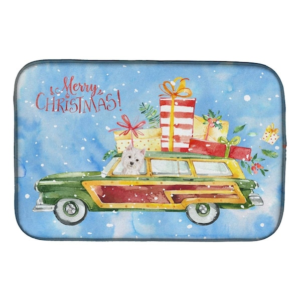 Carolines Treasures Merry Christmas Westie Dish Drying Mat - CK2441DDM