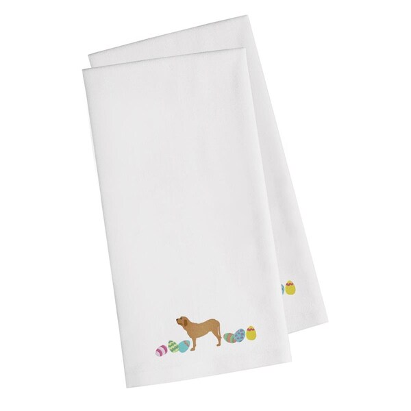 Carolines Treasures Fila Brasileiro Easter White Embroidered Kitchen Towel - CK1641WHTWE