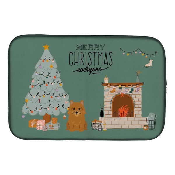 Carolines Treasures 14 x 21 in. Norwich Terrier Christmas Everyone Dish Drying Mat - CK7583DDM