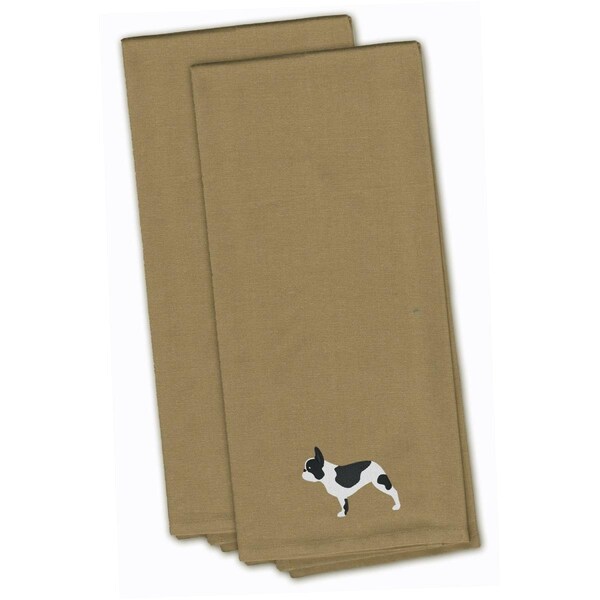 Carolines Treasures French Bulldog Tan Embroidered Kitchen Towel - BB3441TNTWE