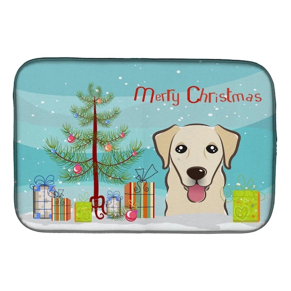 Carolines Treasures Christmas Tree & Golden Retriever Dish Drying Mat - BB1624DDM