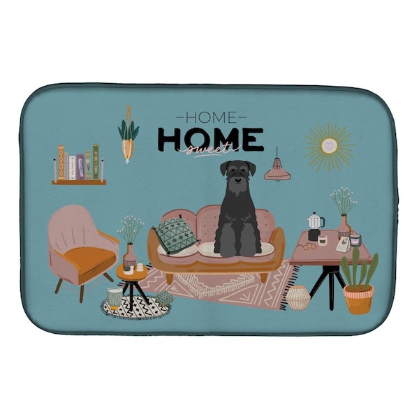 Carolines Treasures 14 x 21 in. Black Standard Schnauzer Sweet Home Dish Drying Mat - CK7877DDM