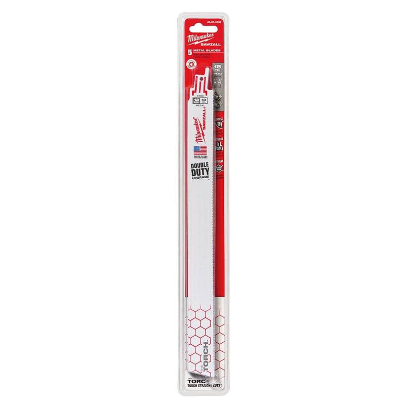 Milwaukee 12 pulgadas 18 TPI Antorcha BiMetal para corte de metal mediano para sierra reciproca SAWZALL (paquete de 15 hojas) - 48-00-5789S-48-00-5789S-48-00-5789S