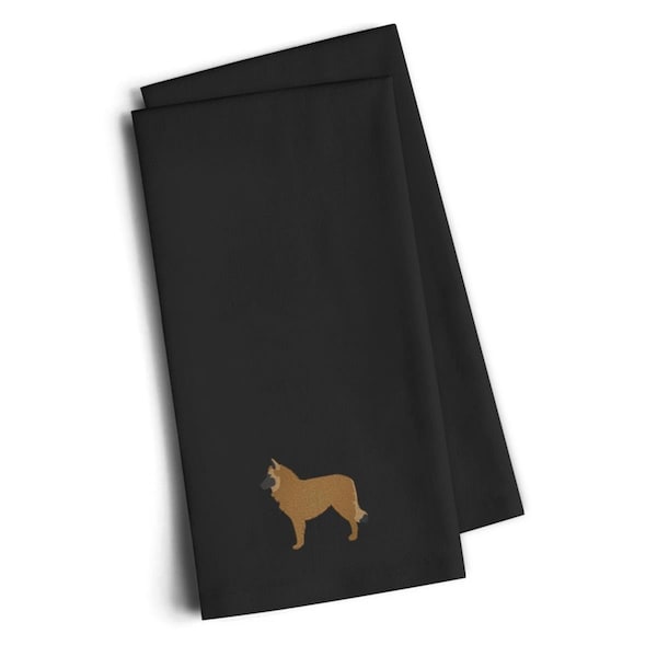 Carolines Treasures Belgian Shepherd Black Embroidered Kitchen Towel, Set of 2 - BB3461BKTWE