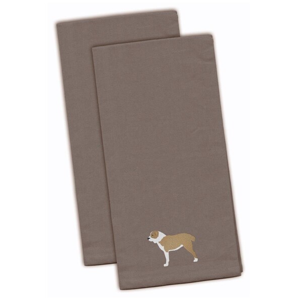 Carolines Treasures Central Asian Shepherd Dog Gray Embroidered Kitchen Towel - BB3428GYTWE