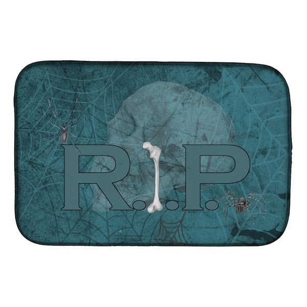 Carolines Treasures Rest in Peace With Spider Web Halloween Dish Drying Mat - SB3004DDM