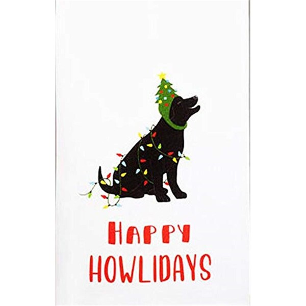 Tarifa 18 x 25 in. Happy Howlidays Dog Lover Lab Christmas Dish Towel, 4PK - TA3685860