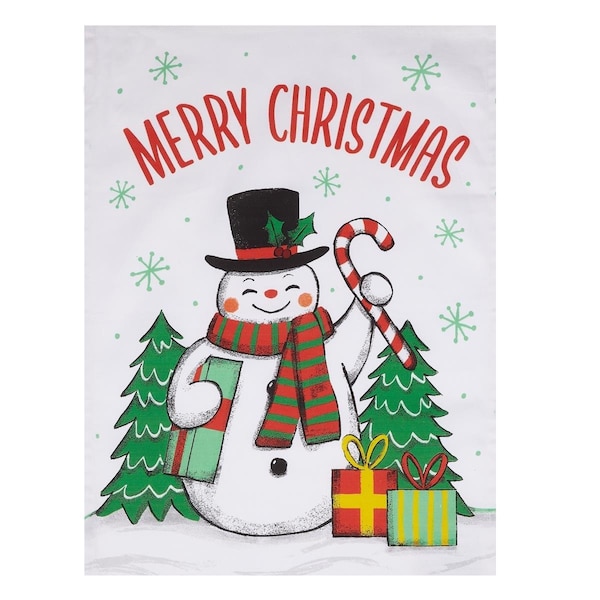 Peking Handicraft 18 x 25 in. Merry Christmas Snowman Kitchen Towel, 4PK - 04TG777WC