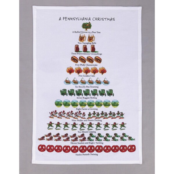Peking Handicraft 18 x 26 in. A Pennsylvania Christmas Kitchen Tea Towel, Multi Color, 6PK - 04DP67WC