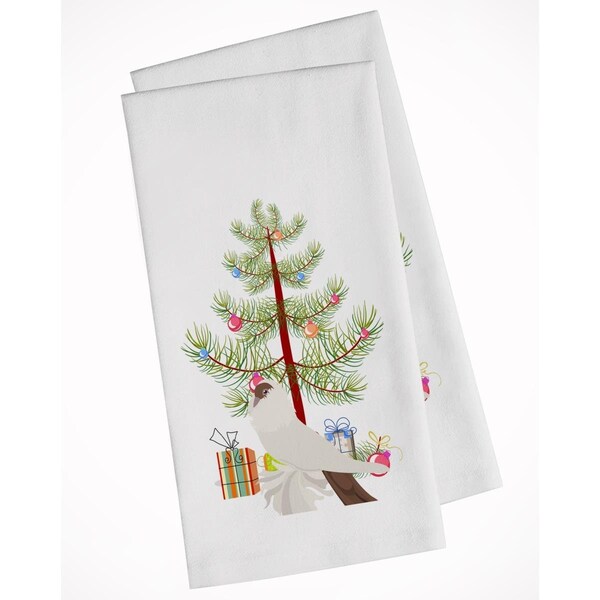 Carolines Treasures German Helmet Pigeon Christmas White Kitchen Towel, 2PK - BB9311WTKT