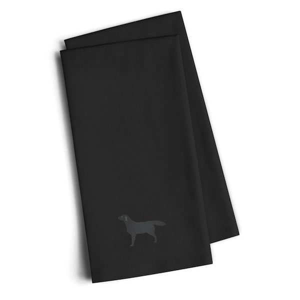 Carolines Treasures Black Labrador Retriever Black Embroidered Kitchen Towel, Set of 2, 2PK - BB3408BKTWE