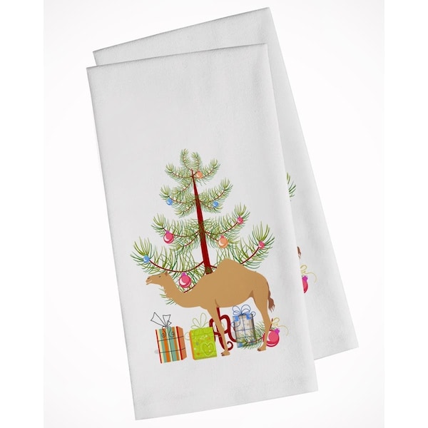 Carolines Treasures Arabian Camel Dromedary Christmas White Kitchen Towel, 2PK - BB9184WTKT