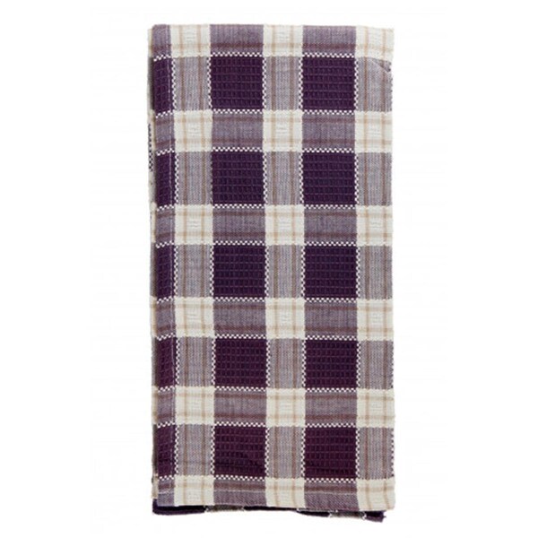 Mr. Mjs Trading AG-30228S-4 Tea Towels, Purple Check, 4PK - AG-30228S/4