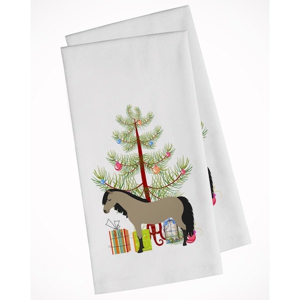 Carolines Treasures Welsh Pony Horse Christmas White Kitchen Towel, 2PK - BB9277WTKT
