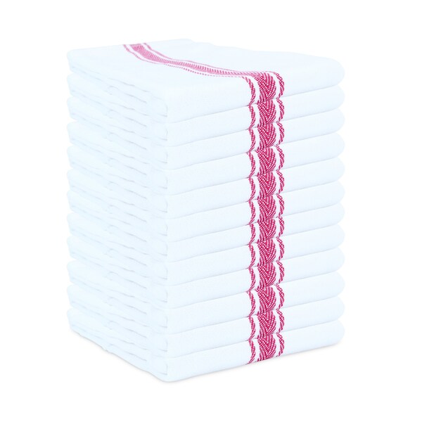 Monarch Brands Herringbone Tea Towels - Red, 12PK - PNP-SC-HTRD-24