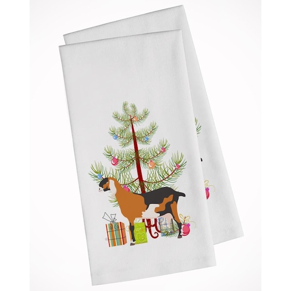 Carolines Treasures Anglo-nubian Nubian Goat Christmas White Kitchen Towel, 2PK - BB9250WTKT