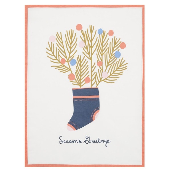 Tarifa 18 x 25 in. Festive Forage Seasons Greetings Kitchen Towel, 4PK - TA3676331