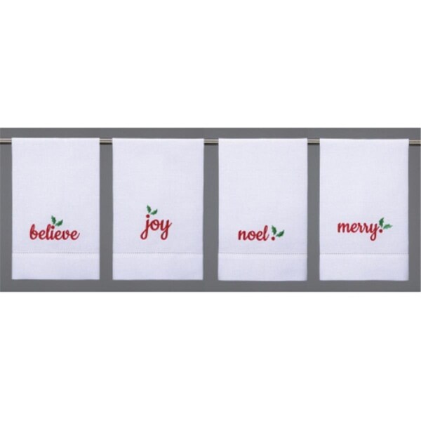 Peking Handicraft 14 x 22 in. Christmas Wishes GT 4 Design Kitchen Towel, 8PK - 04HRS526WC