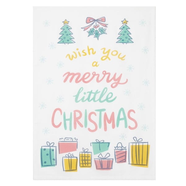 Peking Handicraft 18 x 25 in. Wish You A Merry Little Christmas Kitchen Towel, 4PK - 04JES147WC