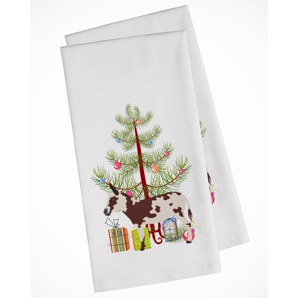 Carolines Treasures American Spotted Donkey Christmas White Kitchen Towel, 2PK - BB9218WTKT