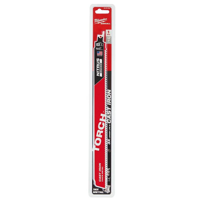 Milwaukee 12 pulgadas 8 TPI TORCH Nitrus Carbide Teeth Hoja de sierra alternativa para corte de metal SAWZALL - 48-00-5263