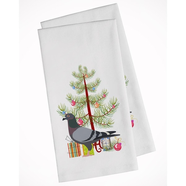 Carolines Treasures Racing Pigeon Christmas White Kitchen Towel, 2PK - BB9318WTKT