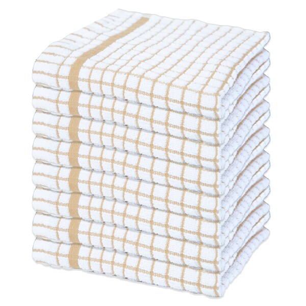 Monarch Brands Classic Checkered Dishcloths , Tan, 8PK - P-SC-CHK-DC-TAN