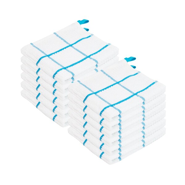Monarch Brands Premier Dishcloths Windowpane - Blue, 12PK - P-SC-DC-WIBLU