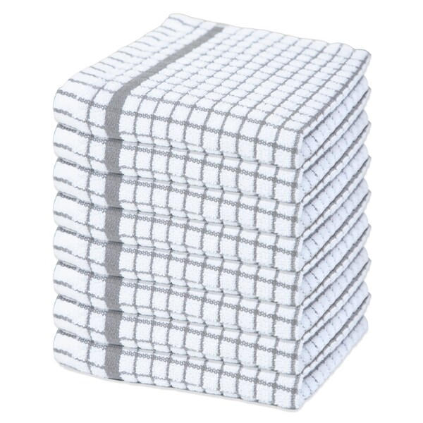 Monarch Brands Classic Checkered Dishcloths , Grey, 384PK - SC-CHK-DC-GRY-CS