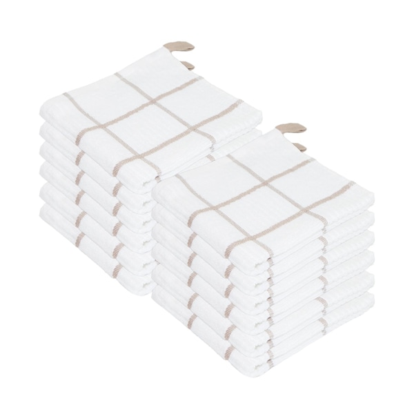 Monarch Brands Premier Dishcloths Windowpane , Tan, 144PK - SC-DC-WITAN-CS