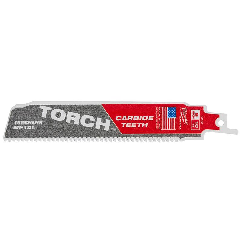 Milwaukee 6 pulgadas 10 TPI Hoja de sierra de vaivén para metal mediano con carburo de tungsteno (Paquete de 1) - 48-00-5251