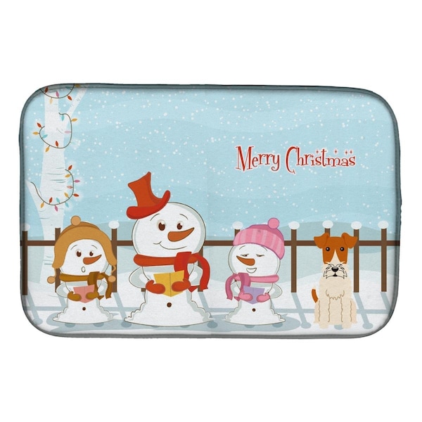 Carolines Treasures Merry Christmas Carolers Wire Fox Terrier Dish Drying Mat - BB2432DDM