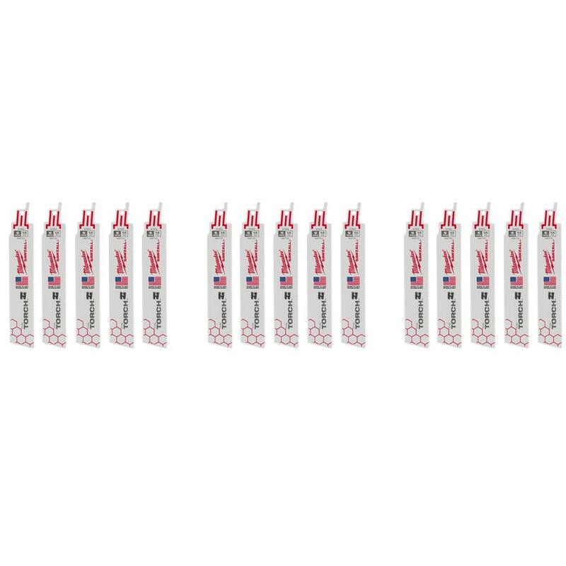 Milwaukee 6 pulgadas 14 TPI Sierra de Reciprocante de Corte de Metal Mediano BiMetal para SAWZALL (Paquete de 15) - 48-00-5782S-48-00-5782S-48-00-5782S