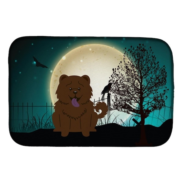Carolines Treasures Halloween Scary Chow Chow Chocolate Dish Drying Mat - BB2331DDM