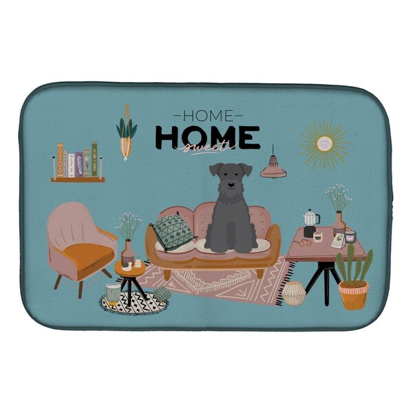 Carolines Treasures 14 x 21 in. Black Miniature Schnauzer Sweet Home Dish Drying Mat - CK7896DDM
