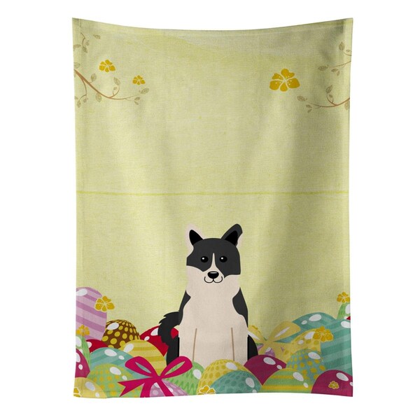 Carolines Treasures Easter Eggs Russo-European Laika Spitz Kitchen Towel - BB6029KTWL