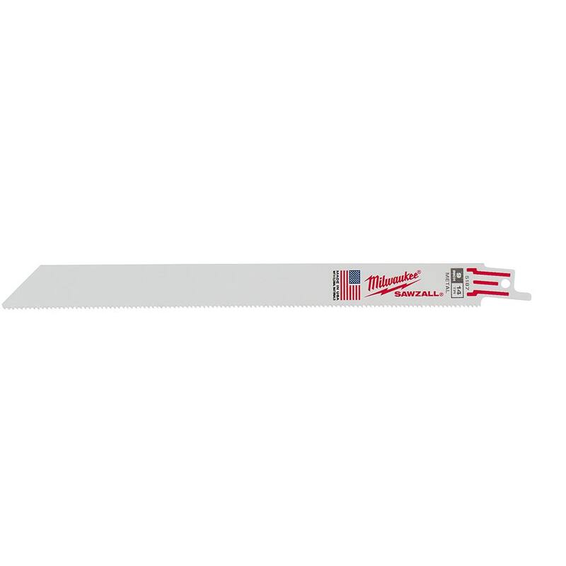 Milwaukee 9 pulgadas 14 TPI Hojas de sierra de vaivén para corte de metal mediano (paquete de 10) - 48-00-5187-10X
