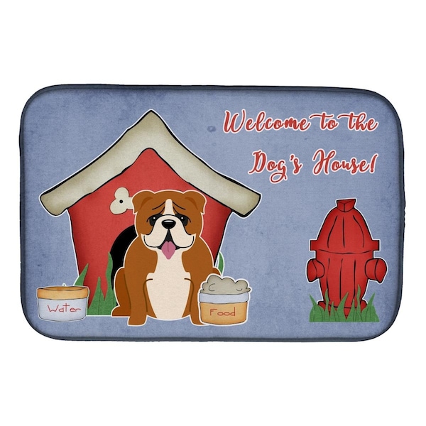 Carolines Treasures Dog House Collection English Bulldog Red White Dish Drying Mat - BB2874DDM