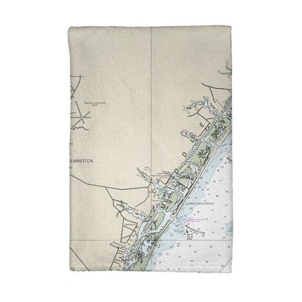 Betsy Drake Betsy Drake KT11539WB Wilmington - Wrightsville Beach; NC Nautical Map Kitchen Towel - KT11539WB