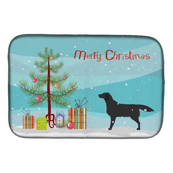 Carolines Treasures Black Labrador Retriever Merry Christmas Tree Dish Drying Mat - BB2926DDM